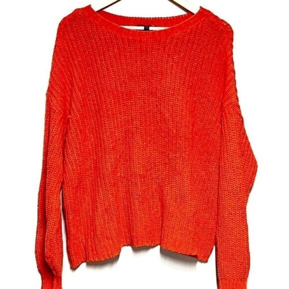 EILEEN FISHER Sweater Organic Cotton Shaker Knit Pullover Long Sleeve Orange 1X - Picture 5 of 9